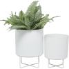 imageThe Novogratz Metal Indoor Outdoor Planter Small Planter Pot Set of 3 Planters 14quot 12quot 10quotH BlackWhite