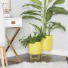 imageThe Novogratz Metal Indoor Outdoor Planter Small Planter Pot Set of 3 Planters 14quot 12quot 10quotH BlackYellow