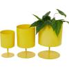 imageThe Novogratz Metal Indoor Outdoor Planter Small Planter Pot Set of 3 Planters 14quot 12quot 10quotH BlackYellow
