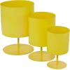imageThe Novogratz Metal Indoor Outdoor Planter Small Planter Pot Set of 3 Planters 14quot 12quot 10quotH BlackYellow