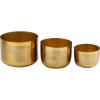 imageCosmoLiving by Cosmopolitan Metal Indoor Outdoor Planter Small Planter Pot Set of 3 Planters 9 7 6H SilverGold