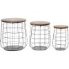 imageDeco 79 42537 Set of 3 Magnificent Metal Wood Baskets 18quot20quot23quotH Brown