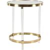 imageDeco 79 Acrylic Plastic Side End Accent Table End Table with Mirrored Top and Acrylic Legs Side Table 19quot x 19quot x 23quot GoldGold