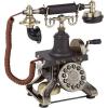 imageDeco 79 Brass Functioning Vintage Style Telephone with Line Cord 10quot x 6quot x 12quot Black10 x 6 x 12