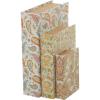 imageDeco 79 Canvas Decorative Box Faux Storage Book Book Shaped Boxes with Varying Coral and Shell Patterns Set of 3 Decorative Keepsake Boxes 12quot 9quot 6quotH Light BlueMulti Colored