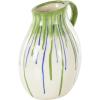 imageDeco 79 Ceramic Abstract Decorative Vase Centerpiece Vases with Green and Blue Drip Design and Handle Flower Vases for Home Decoration 9quot x 8quot x 11quot White9 x 8 x 11