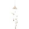 imageDeco 79 Mango Wood Bird Indoor Outdoor Windchime with Glass Beads and Cone Bells 5quot x 5quot x 32quot Gold