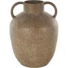 imageDeco 79 Metal Decorative Vase Antique Inspired Centerpiece Vase with Handles Flower Vase for Home Decoration 9quot x 9quot x 12quot Brown