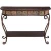imageDeco 79 Metal Floral Embossed 1 Shelf Console Table with Ornate Scroll Legs 43quot x 14quot x 32quot BrownConsole Table