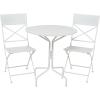 imageDeco 79 Metal Indoor Outdoor Folding 2 Chairs and 1 Table Bistro Set Set of 3 29quot 36quot 36quotH WhiteWhite