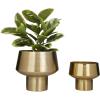 imageDeco 79 Metal Indoor Outdoor Planter Brushed Small Planter Pot Set of 3 Planters 7quot 8quot 10quotH GoldSet of 2 Planters 11  8H