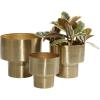 imageDeco 79 Metal Indoor Outdoor Planter Brushed Small Planter Pot Set of 3 Planters 7quot 8quot 10quotH GoldSet of 3 Planters 7  8  10H