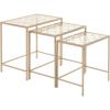 imageDeco 79 Metal Side End Accent Table End Table with Clear Glass Top Set of 3 Side Table 24quot 22quot 20quotW Gold