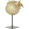 imageDeco 79 Polyresin Blowfish Handmade Decorative Sculpture Spiked Home Decor Statue with Stand Accent Figurine 7quot x 5quot x 9quot Gold10 x 7 x 14