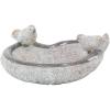 imageDeco 79 Polystone Bird Decorative Garden Sculpture Indoor Outdoor Garden Statue with Bath Bowl Outdoor Sculpture 15quot x 15quot x 6quot Gray13 x 12 x 6