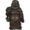 imageDeco 79 Polystone Buddha Meditating Sculpture with Engraved Carvings and Relief Detailing 11quot x 9quot x 17quot CopperCopper