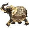 imageDeco 79 Polystone Elephant Handmade Decorative Sculpture Home Decor Statue Accent Figurine 10quot x 4quot x 9quot BrownGold white brown