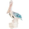 imageDeco 79 Polystone Pelican Decorative Sculpture Textured Home Decor Statue with Red Feathers and Round Blocks Accent Figurine 8quot x 4quot x 13quot RedBlue