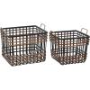 imageDeco 79 Seagrass Decorative and Functional Storage Basket Basket Organizer with Handles Set of 2 Basket for Storage 14quot 24quotW Black2 PIECES CONVENIENTLY SIZED