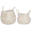 imageDeco 79 Seagrass Handmade Patterned Storage Basket with Handles Set of 2 17quot 14quotH Brown