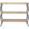 imageDeco 79 Wood 2 Shelves Console Table with Bowed Grey Metal Legs 39quot x 13quot x 33quot Brown
