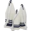 imageDeco 79 Wood Buoy Handmade Decorative Sculpture Home Decor Statues with Rope Accents Set of 3 Accent Figurines 17quot 15quot 12quotH White