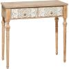 imageDeco 79 Wood Floral Intricately Carved 2 Drawers Console Table 36quot x 16quot x 33quot Brown
