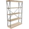 imageDeco 79 Wood Shelving Unit 5 Shelf with Gray Metal XFrame 48quot x 17quot x 72quot Brown