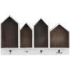 imageDeco 79 Wooden 1 Shelf Wall Shelf with Hooks 33quot x 5quot x 19quot White