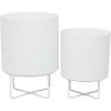 imageThe Novogratz Metal Indoor Outdoor Planter Small Planter Pot Set of 3 Planters 14quot 12quot 10quotH BlackWhite