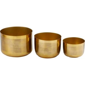 imageCosmoLiving by Cosmopolitan Metal Indoor Outdoor Planter Small Planter Pot Set of 3 Planters 9 7 6H SilverGold