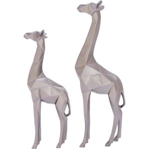 imageCosmoLiving by Cosmopolitan Polystone Giraffe Decorative Sculpture Home Decor Statues Set of 2 Accent Figurines 12quot 15quotH GoldSilver