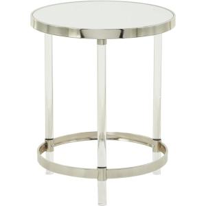 imageDeco 79 Acrylic Plastic Side End Accent Table End Table with Mirrored Top and Acrylic Legs Side Table 19quot x 19quot x 23quot GoldSilver