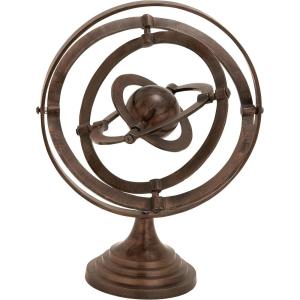 imageDeco 79 Aluminum Armillary Globe with Marble Base 14quot x 12quot x 18quot SilverCopper