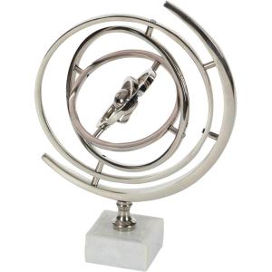 imageDeco 79 Aluminum Armillary Globe with Marble Base 14quot x 12quot x 18quot SilverSilver