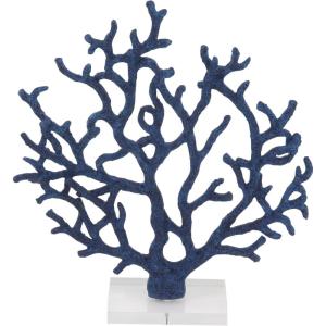 imageDeco 79 Aluminum Metal Coral Decorative Sculpture Home Decor Statue Accent Figurine 19quot x 3quot x 21quot SilverBlue