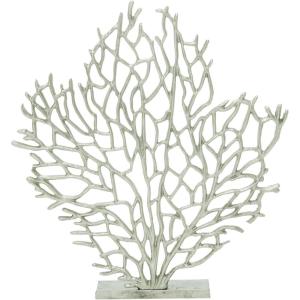 imageDeco 79 Aluminum Metal Coral Decorative Sculpture Home Decor Statue Accent Figurine 19quot x 3quot x 21quot SilverSilver