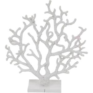imageDeco 79 Aluminum Metal Coral Decorative Sculpture Home Decor Statue Accent Figurine 19quot x 3quot x 21quot SilverWhite