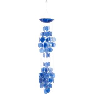 imageDeco 79 Capiz Shell Waterfall Windchime 5quot x 5quot x 27quot BlueBlue