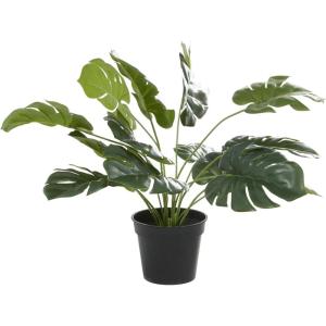 imageDeco 79 Faux Foliage Monstera Artificial Plant with Realistic Leaves and Black Plastic Pot 21quot x 20quot x 16quot Green