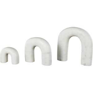 imageDeco 79 Marble Abstract Decorative Sculpture Square Arch Home Decor Statues with Varying Sizes Set of 3 Accent Figurines 7quot 5quot 3quot H BlackWhite