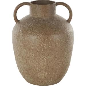 imageDeco 79 Metal Decorative Vase Antique Inspired Centerpiece Vase with Handles Flower Vase for Home Decoration 9quot x 9quot x 12quot Brown