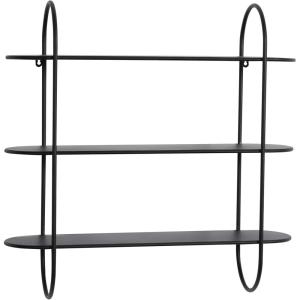 imageDeco 79 Metal Oval 3 Shelf Wall Shelf 28quot x 8quot x 28quot BlackBlack