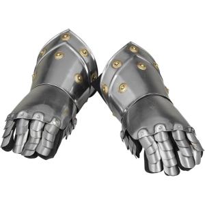 imageDeco 79 Metal Replica Medieval Armor Gloves Set of 2 14quot WSilver