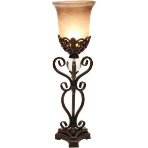 imageDeco 79 Metal Room Uplight Decorative Lamps with Scrolls set of 2 Table Lamps 9quot x 9quot x 30quot Brown2 PIECES LARGE SIZE