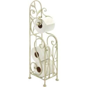 imageDeco 79 Metal Scroll Toilet Paper Holder with Space to Hold 3 Rolls 8quot x 6quot x 24quot CreamCream