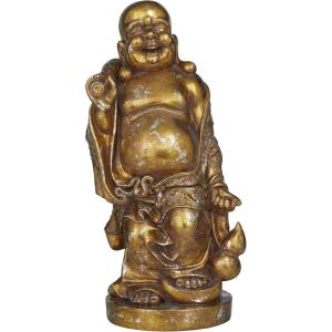 imageDeco 79 Polystone Buddha Meditating Sculpture with Engraved Carvings and Relief Detailing 11quot x 9quot x 17quot CopperBronze