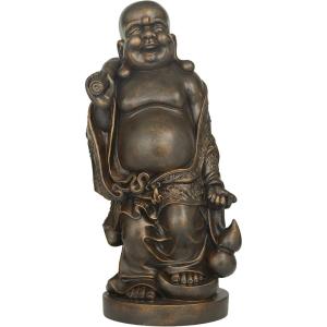 imageDeco 79 Polystone Buddha Meditating Sculpture with Engraved Carvings and Relief Detailing 11quot x 9quot x 17quot CopperBrown