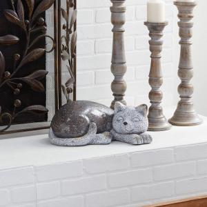 imageDeco 79 Polystone Cat Decorative Garden Sculpture Indoor Outdoor Garden Statue Outdoor Sculpture 15quot x 9quot x 7quot GrayGray