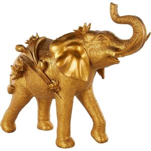 imageDeco 79 Polystone Elephant Decorative Sculpture Home Decor Statue Accent Figurine 17quot x 4quot x 8quot BlackGold